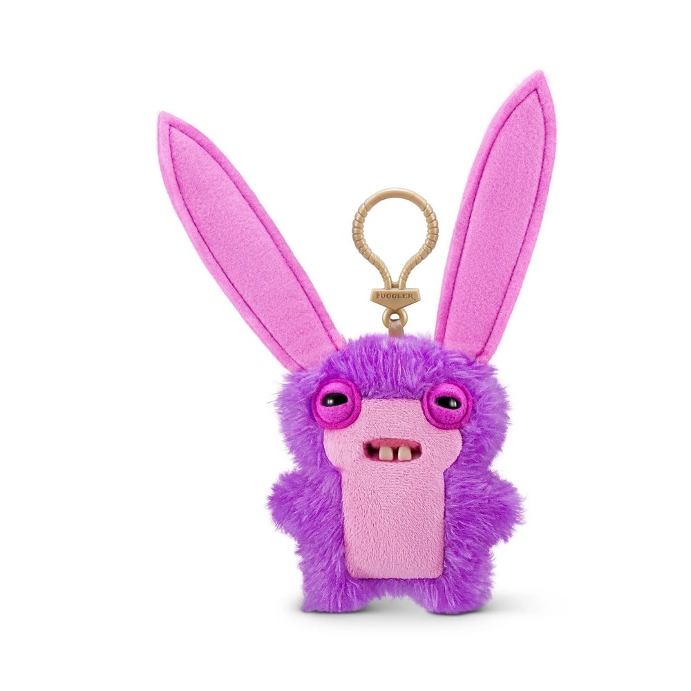 ZURU Fuggler Purple Bunny Rabbit LORD LONG EARS Ugly Monster Keychain Clip On